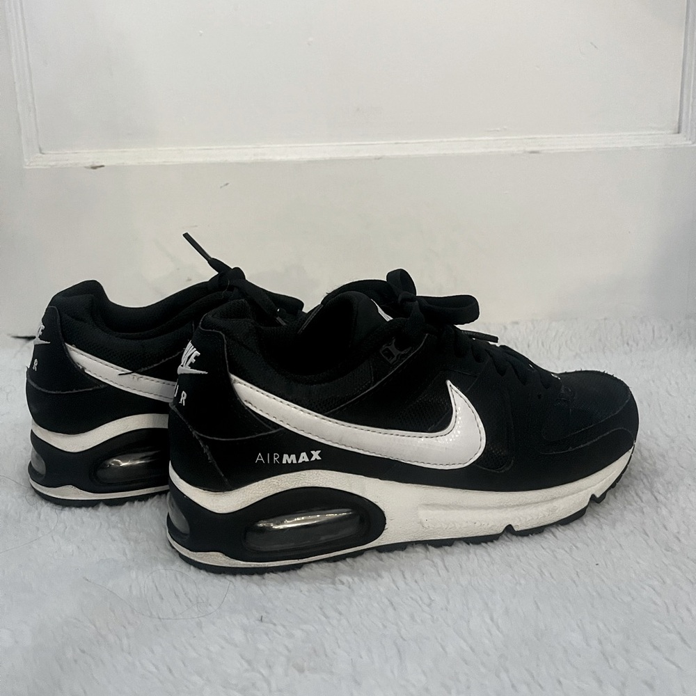 Black and white Nike Air Max trainers
